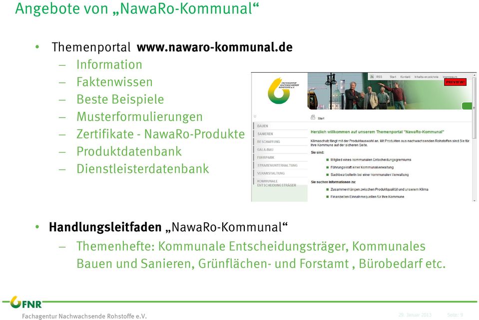 NawaRo-Produkte Produktdatenbank Dienstleisterdatenbank Handlungsleitfaden