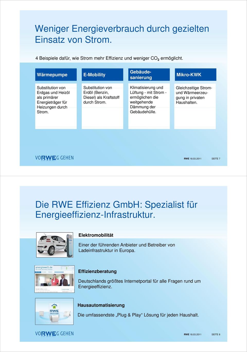 Substitution von Erdöl (Benzin, Diesel) als Kraftstoff durch Strom. Klimatisierung und Lüftung - mit Strom - ermöglichen die weitgehende Dämmung der Gebäudehülle.