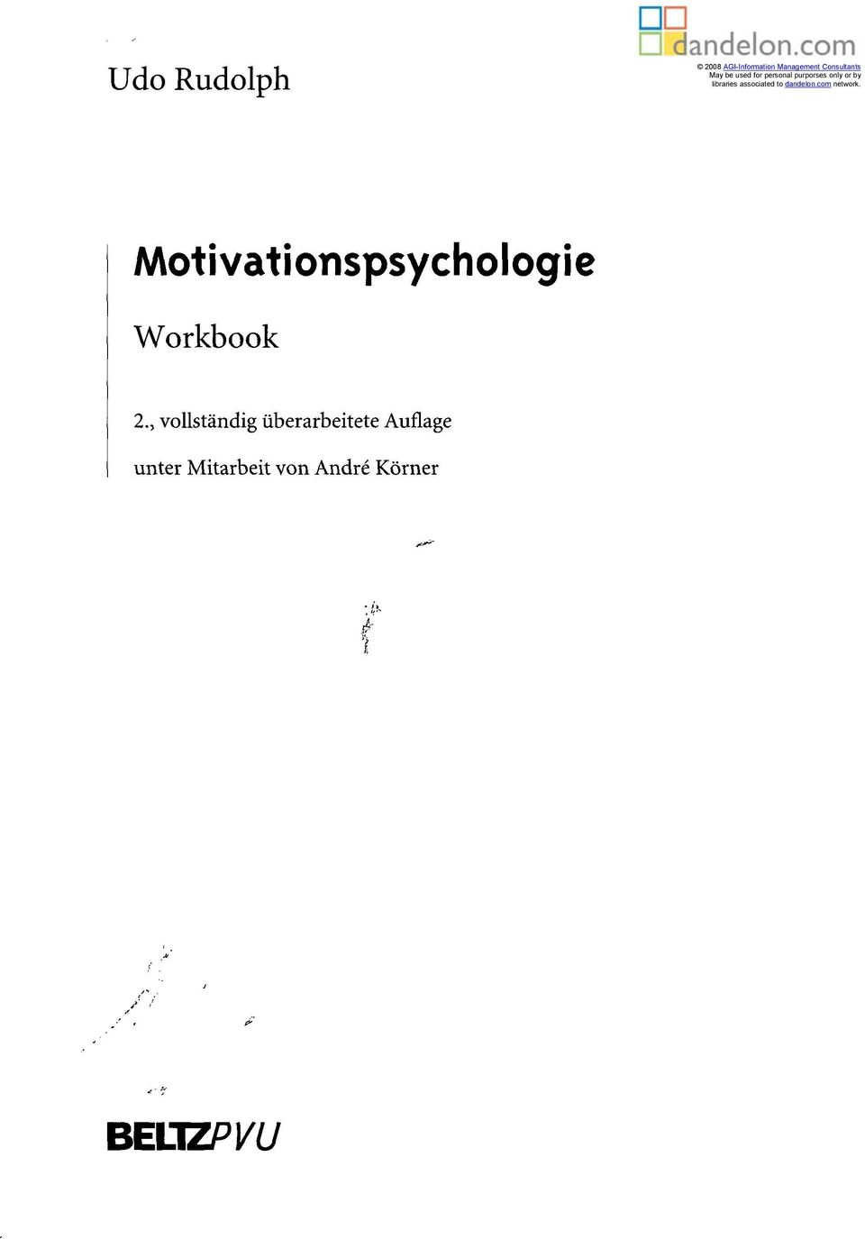 dandelon.com network. Motivationspsychologie Workbook 2.