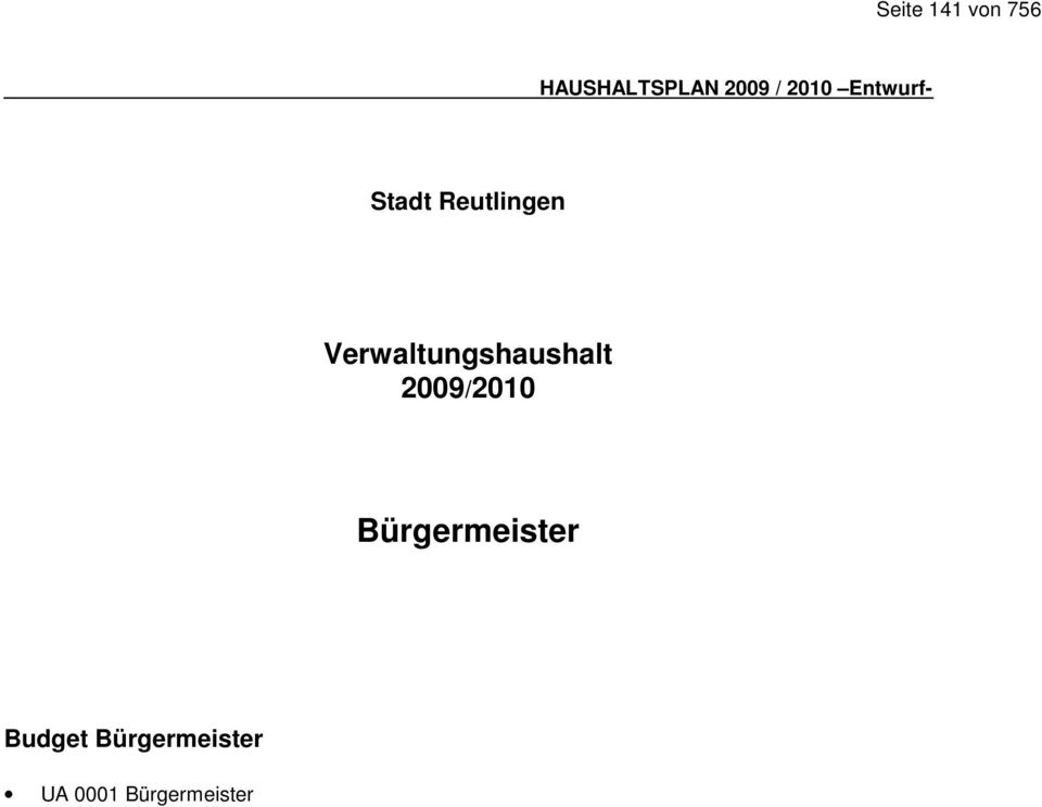Verwaltungshaushalt 2009/2010