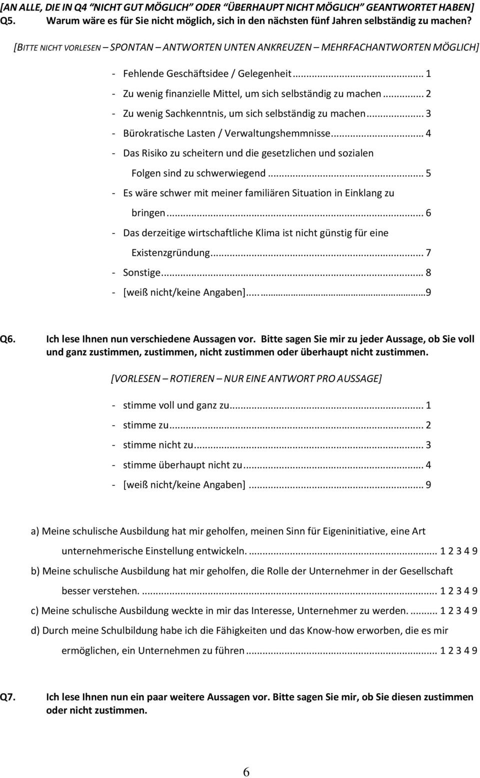 .. 2 Zu wenig Sachkenntnis, um sich selbständig zu machen... 3 Bürokratische Lasten / Verwaltungshemmnisse... 4 Das Risiko zu scheitern und die gesetzlichen und sozialen Folgen sind zu schwerwiegend.