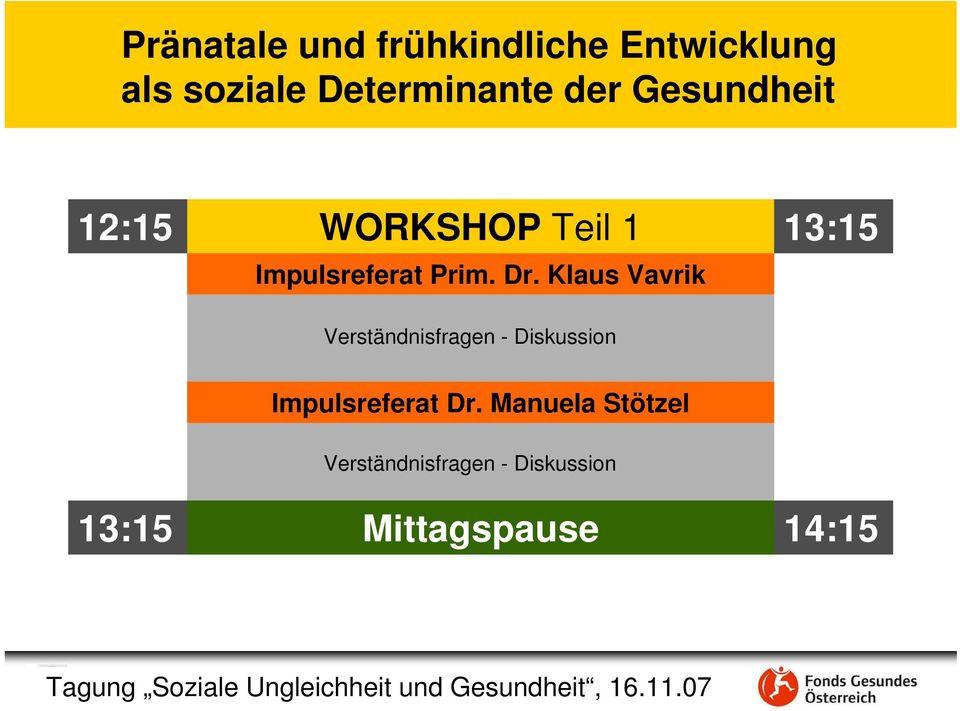 Klaus Vavrik Verständnisfragen - Diskussion Impulsreferat Dr.