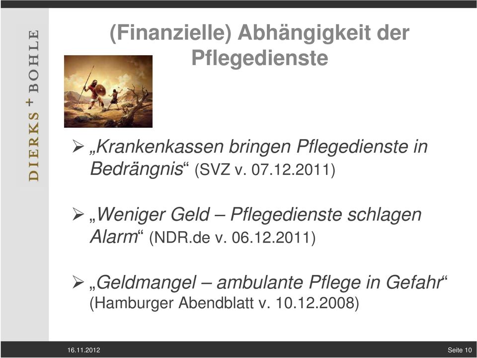 2011) Weniger Geld Pflegedienste schlagen Alarm (NDR.de v. 06.12.