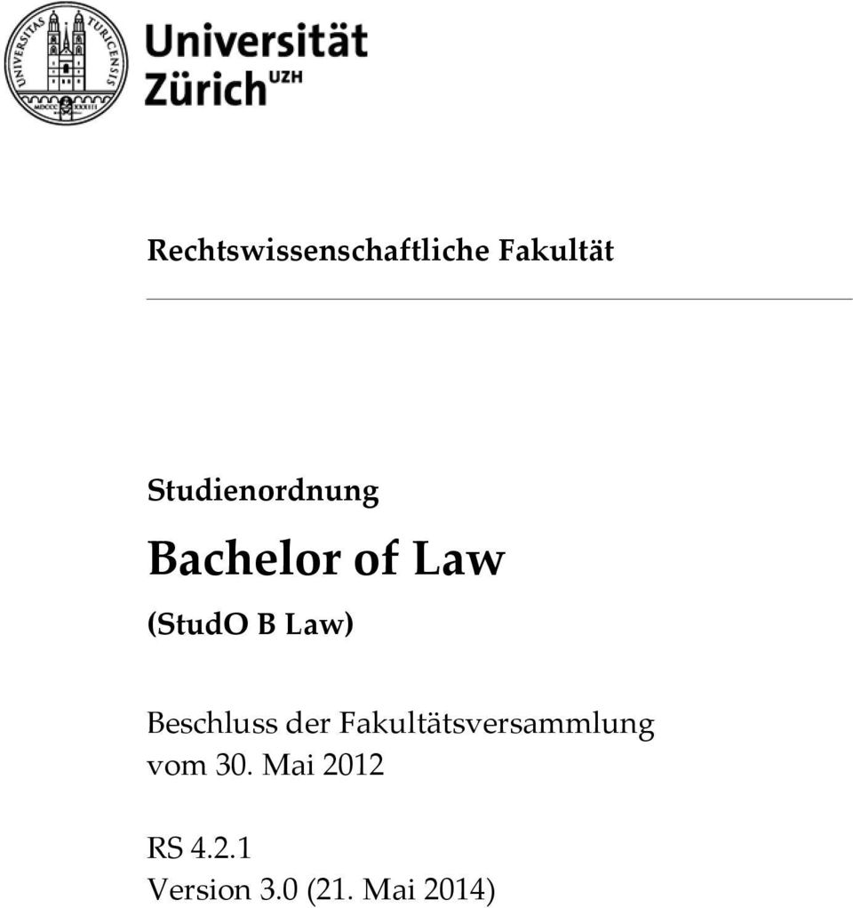 Law) Beschluss der Fakultätsversammlung