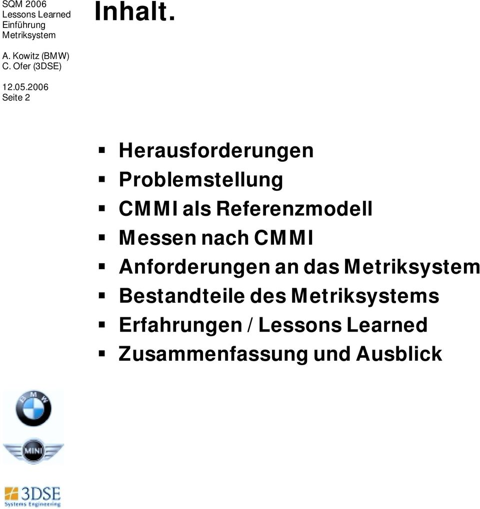 CMMI als Referenzmodell Messen nach CMMI