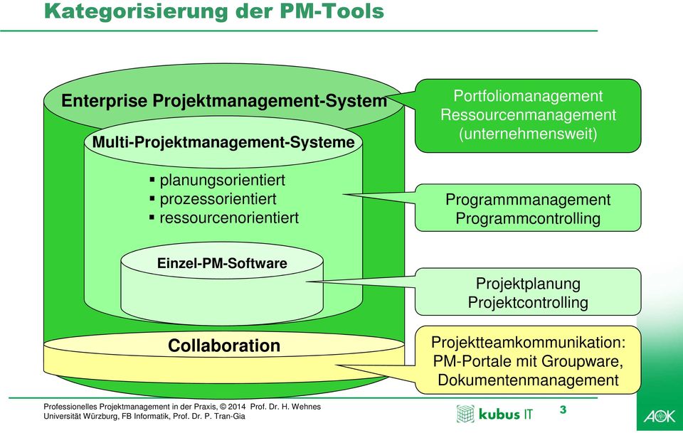 (unternehmensweit) Programmmanagement Programmcontrolling Einzel-PM-Software Collaboration