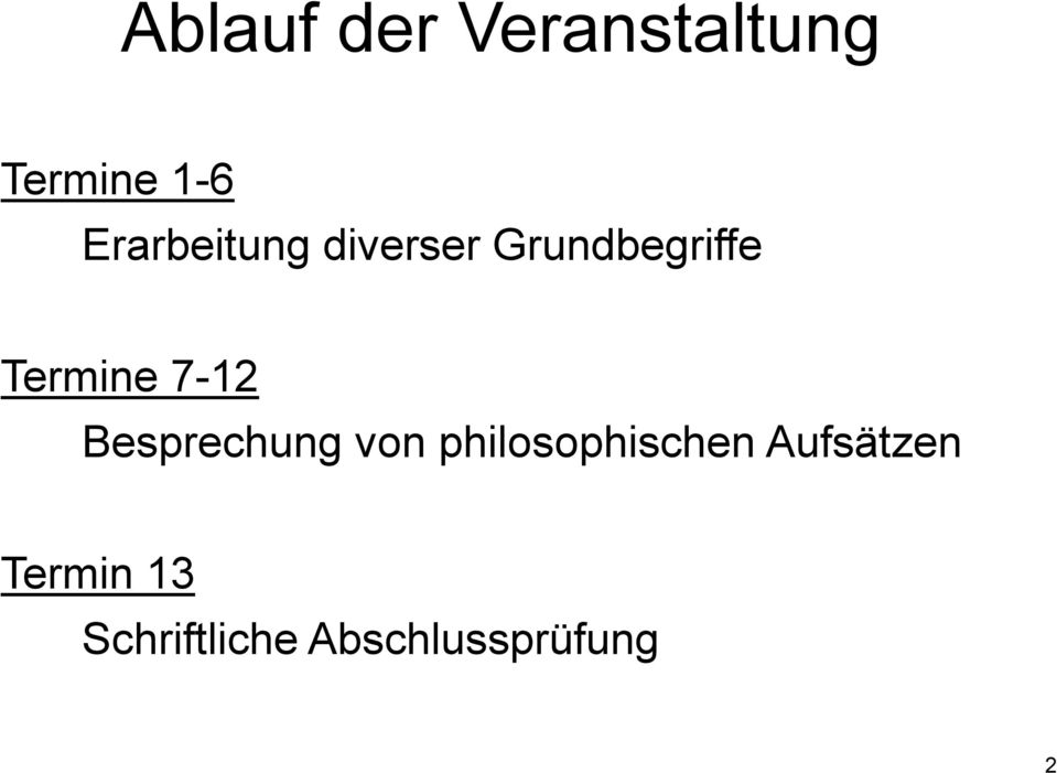 Termine 7-12 Besprechung von