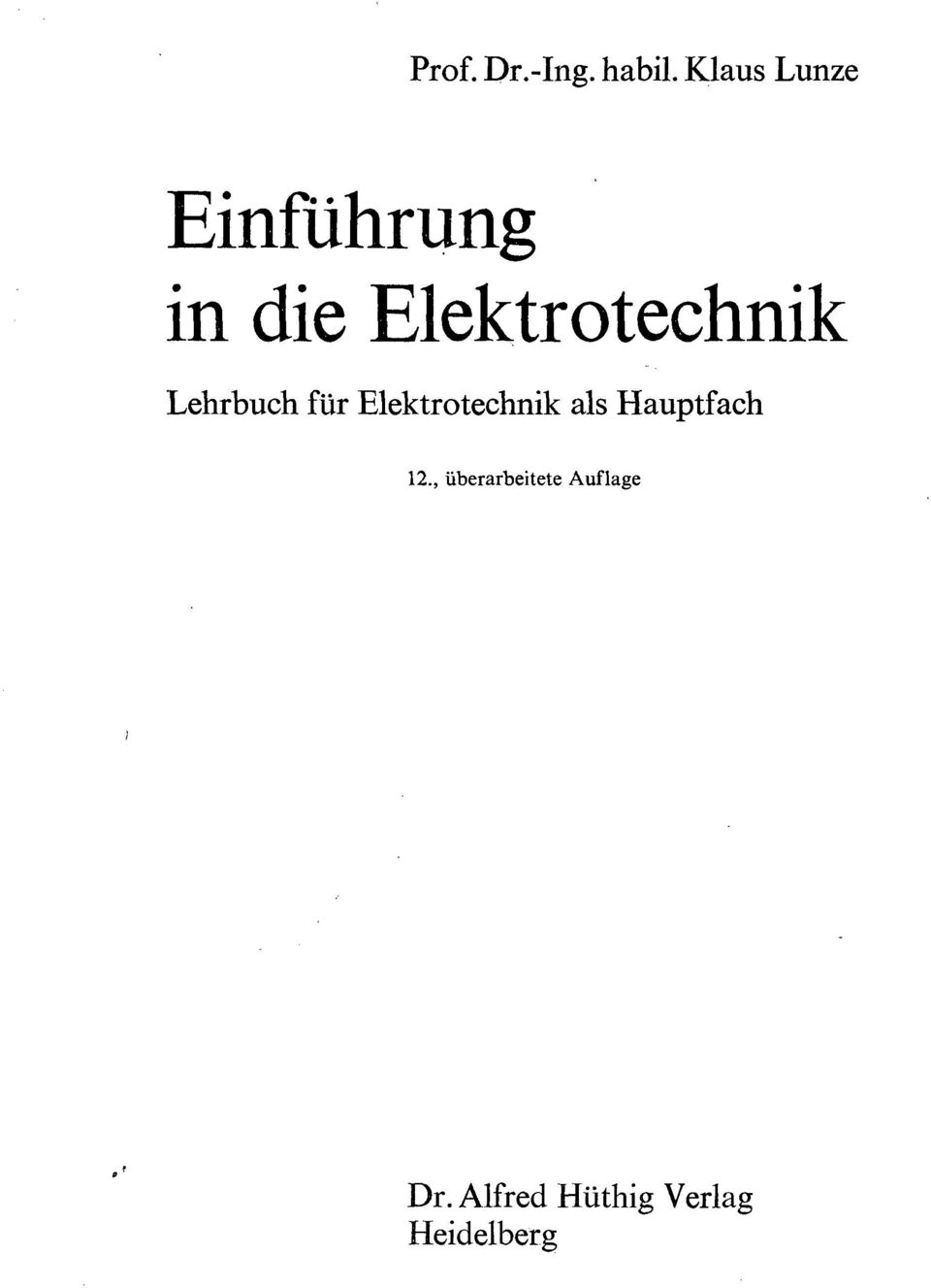 Elektrotechnik Lehrbuch für Elektrotechnik