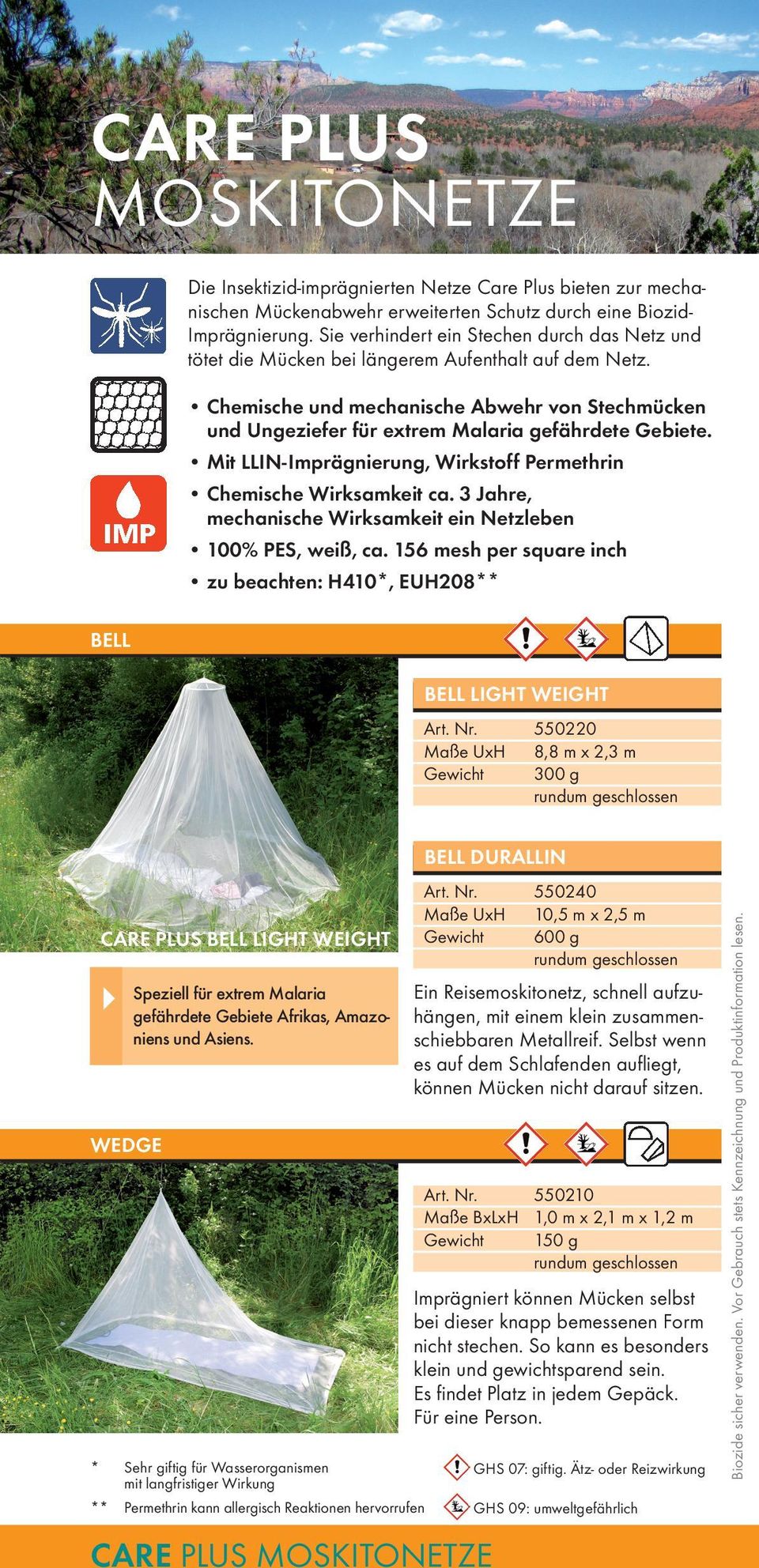 Chemische und mechanische Abwehr von Stechmücken und Ungeziefer für extrem Malaria gefährdete Gebiete. Mit LLIN-Imprägnierung, Wirkstoff Permethrin Chemische Wirksamkeit ca.