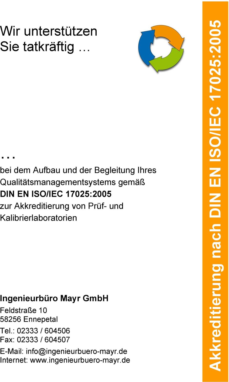 Ingenieurbüro Mayr GmbH Feldstraße 10 58256 Ennepetal Tel.