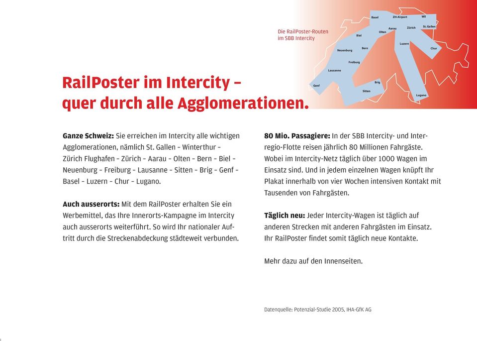 Gallen Winterthur Zürich Flughafen Zürich Aarau Olten Bern Biel Neuenburg Freiburg Lausanne Sitten Brig Genf Basel Luzern Chur Lugano.