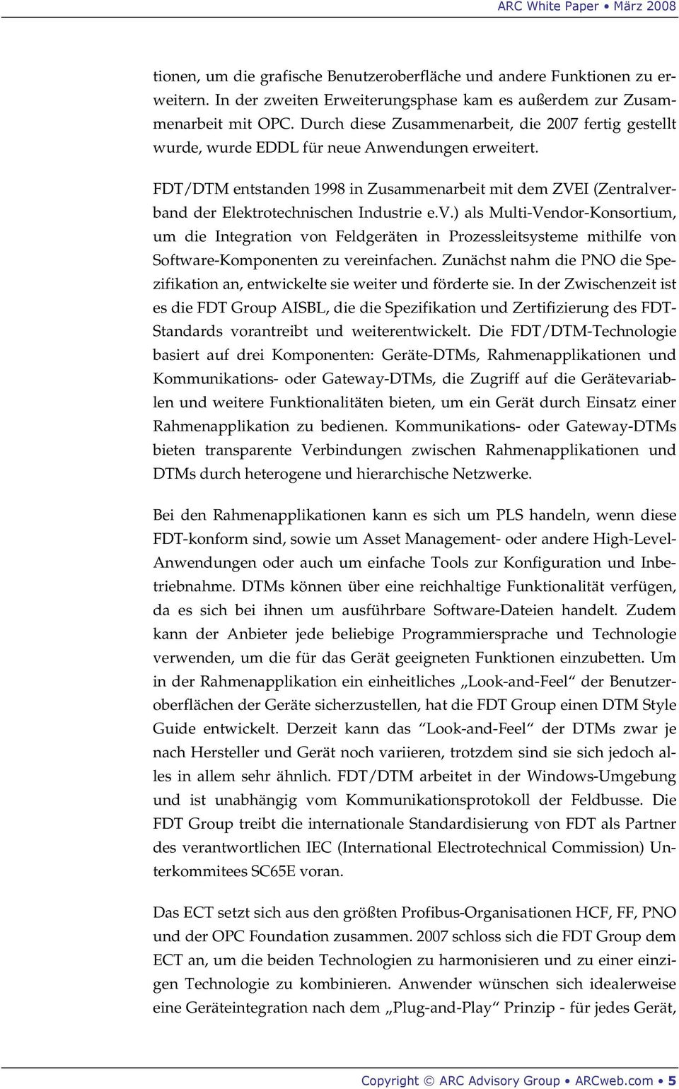FDT/DTM entstanden 1998 in Zusammenarbeit mit dem ZVEI (Zentralve