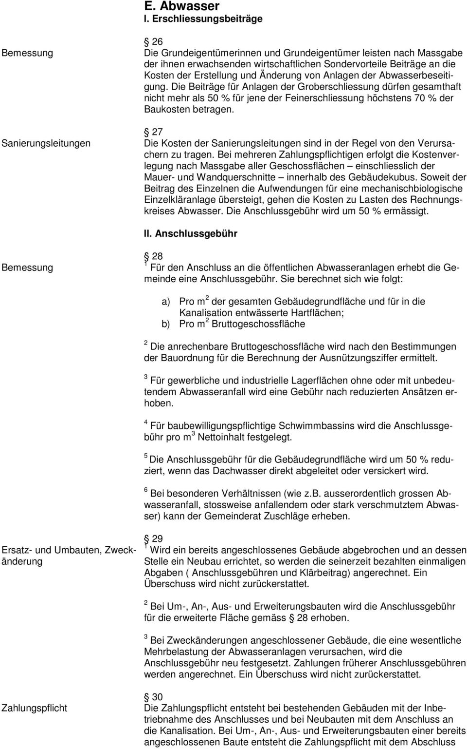 Kosten der Erstellung und Änderung von Anlagen der Abwasserbeseitigung.