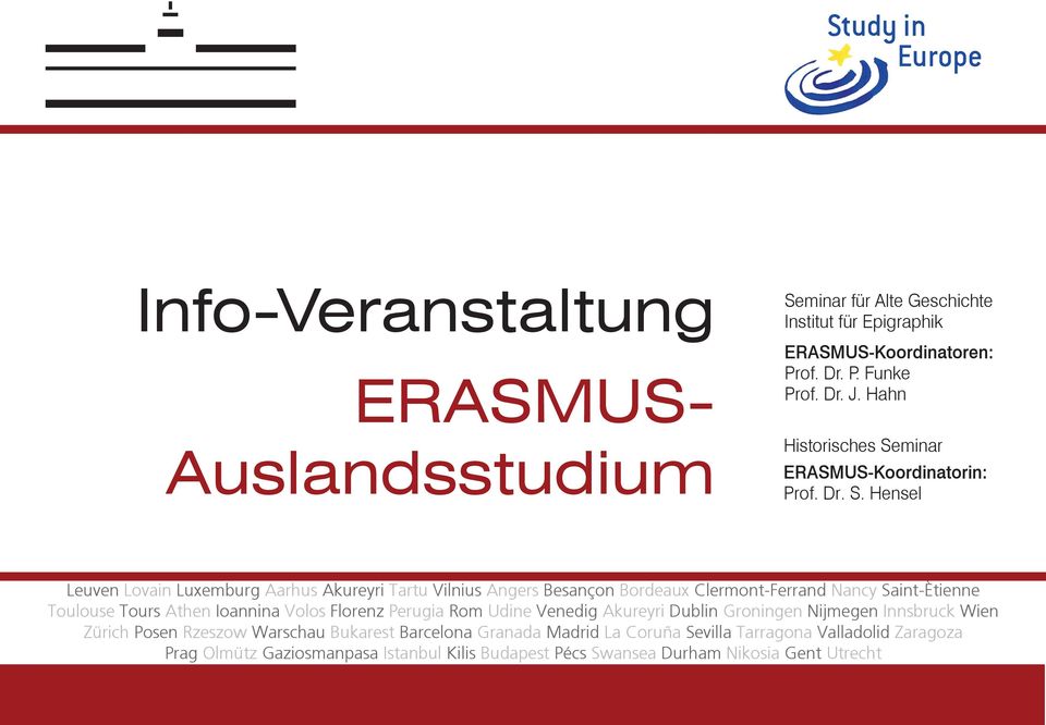 minar ERASMUS-Koordinatorin: Prof. Dr. S.