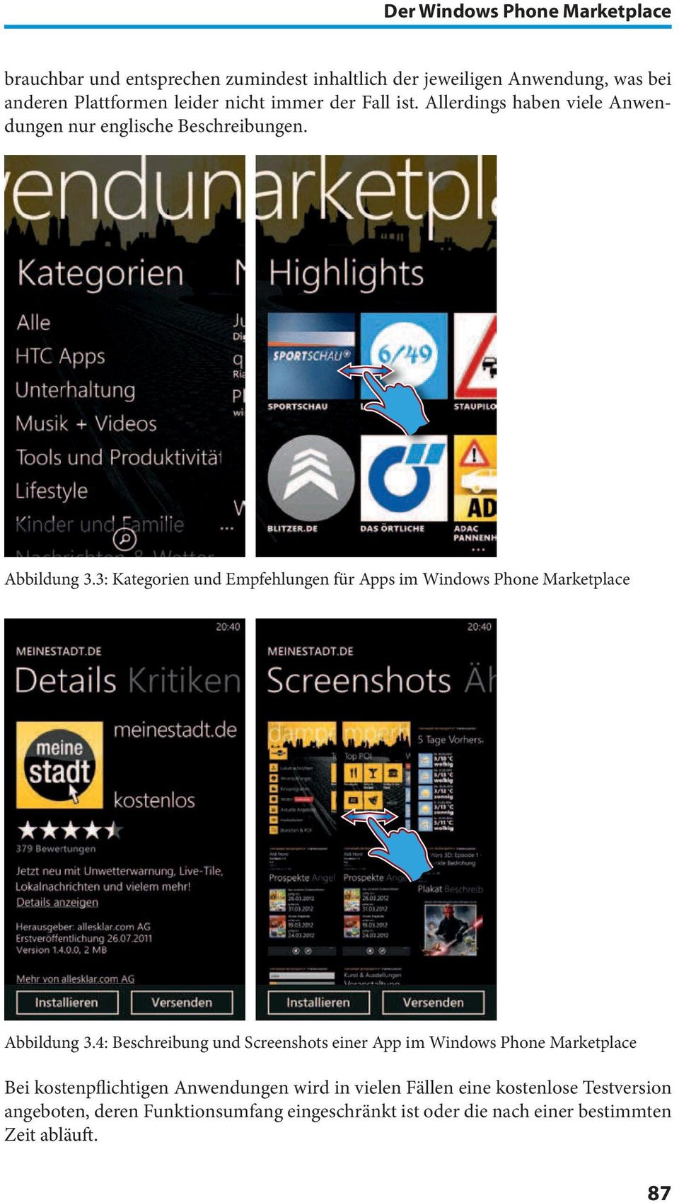 3: Kategorien und Empfehlungen für Apps im Windows Phone Marketplace Abbildung 3.