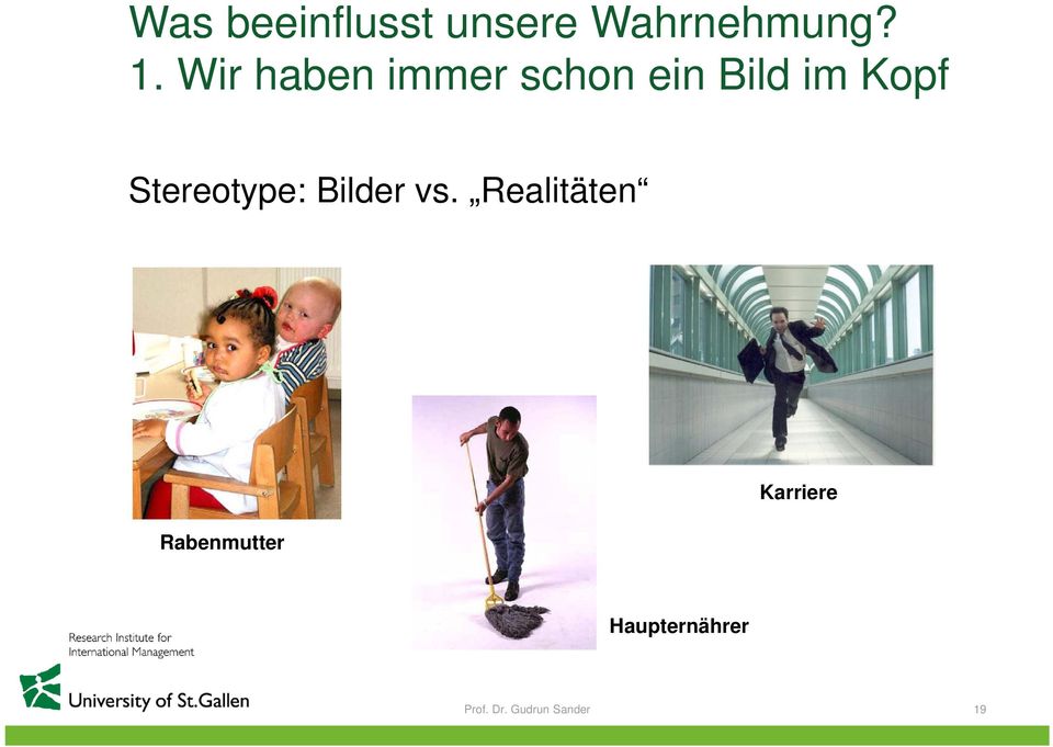 Kopf Stereotype: Bilder vs.