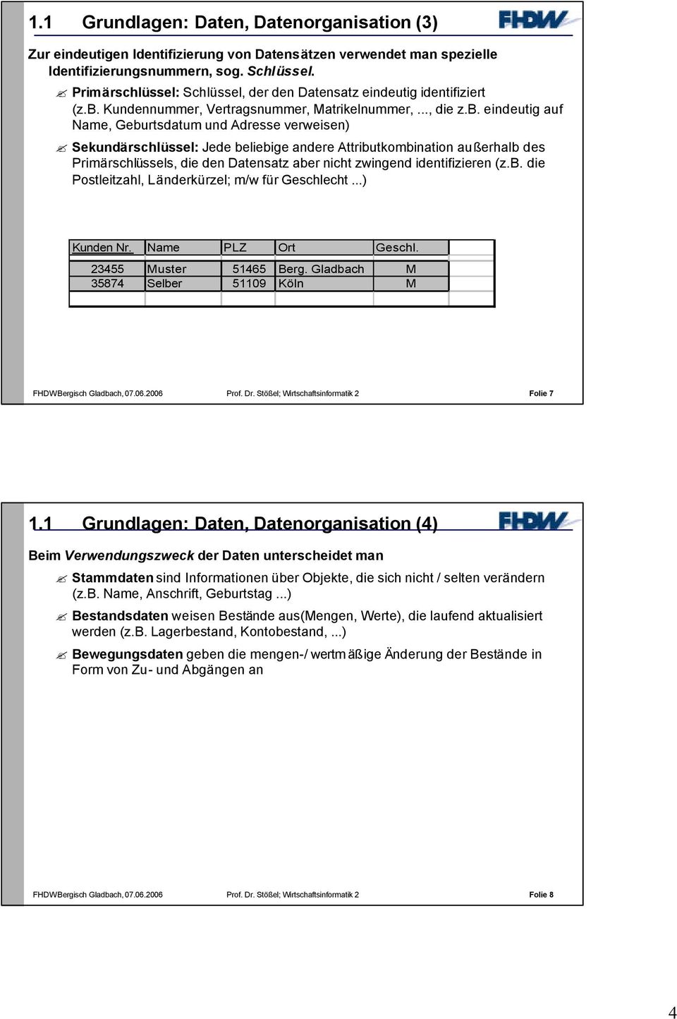 Kundennummer, Vertragsnummer, Matrikelnummer,..., die z.b.