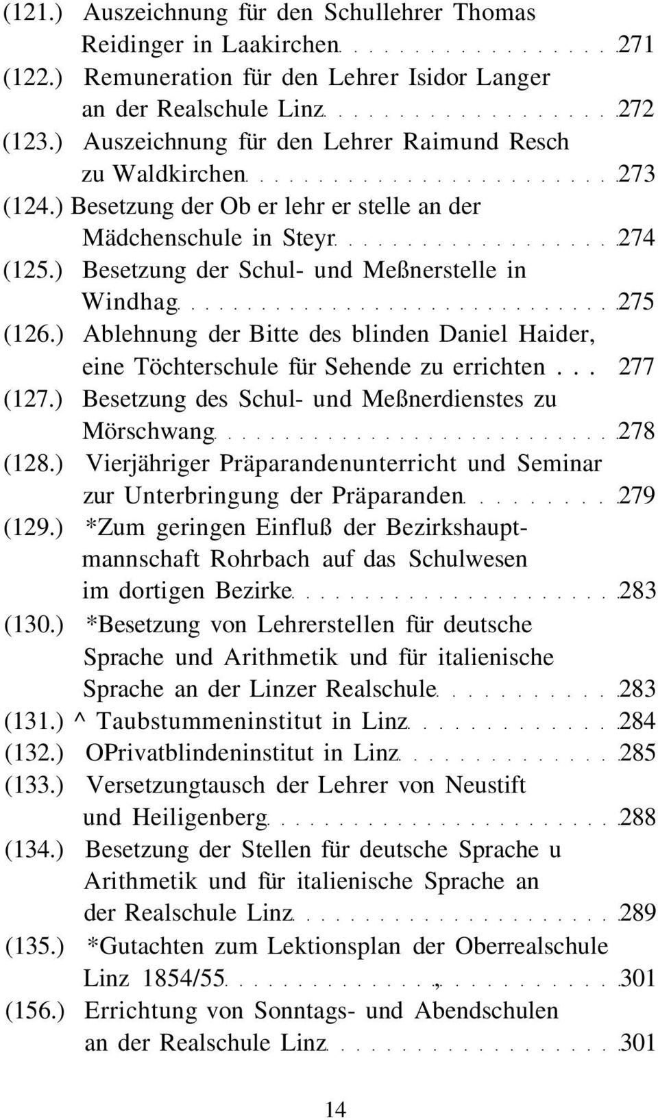) Besetzung der Schul- und Meßnerstelle in Windhag 275 (126.) Ablehnung der Bitte des blinden Daniel Haider, eine Töchterschule für Sehende zu errichten... 277 (127.