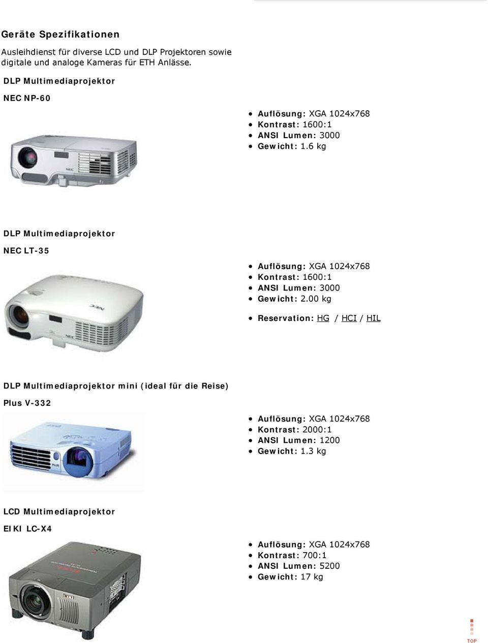 6 kg DLP Multimediaprojektor NEC LT-35 Auflösung: XGA 1024x768 Kontrast: 1600:1 ANSI Lumen: 3000 2.