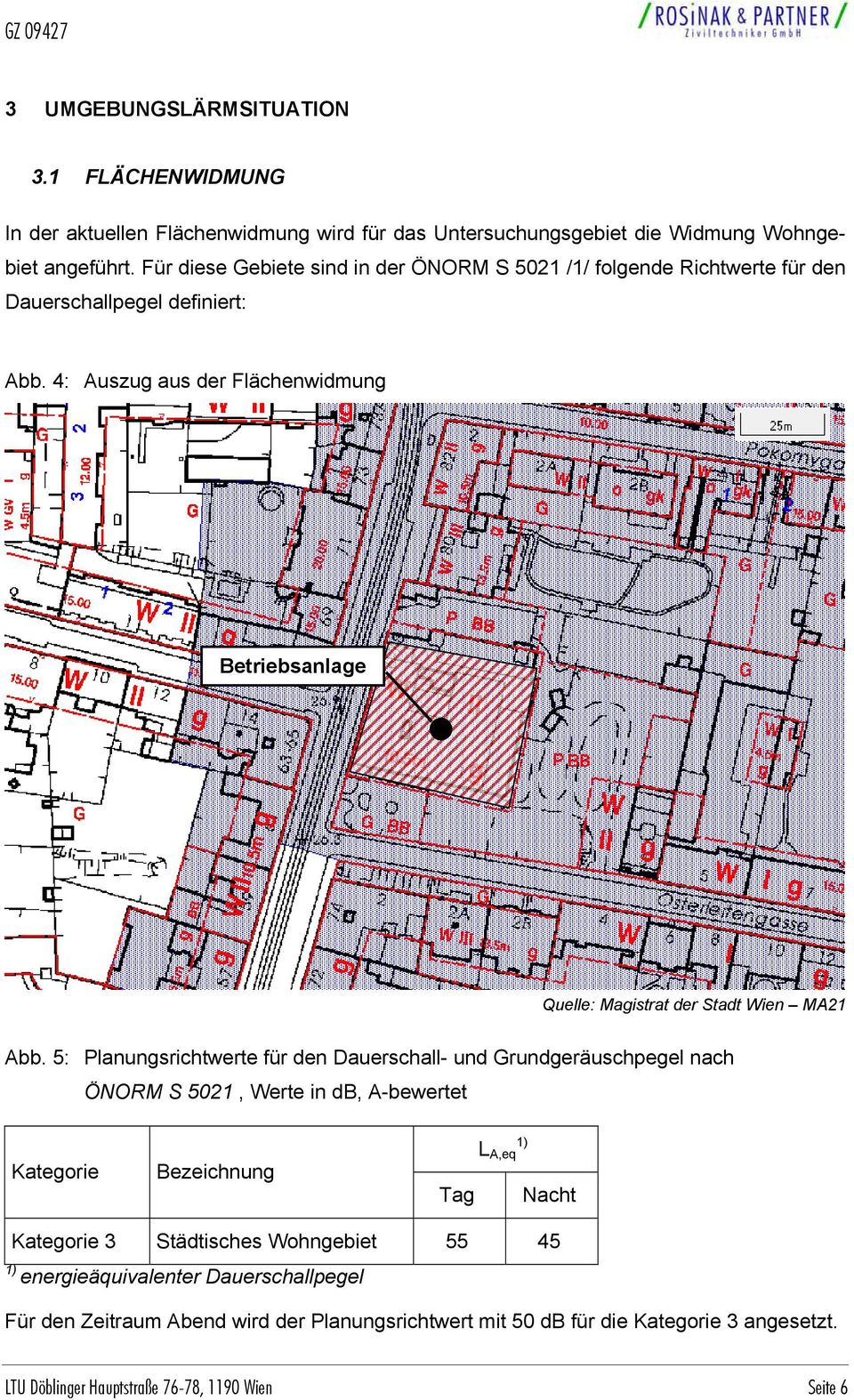 4: Auszug aus der Flächenwidmung Betriebsanlage Quelle: Magistrat der Stadt Wien MA21 Abb.