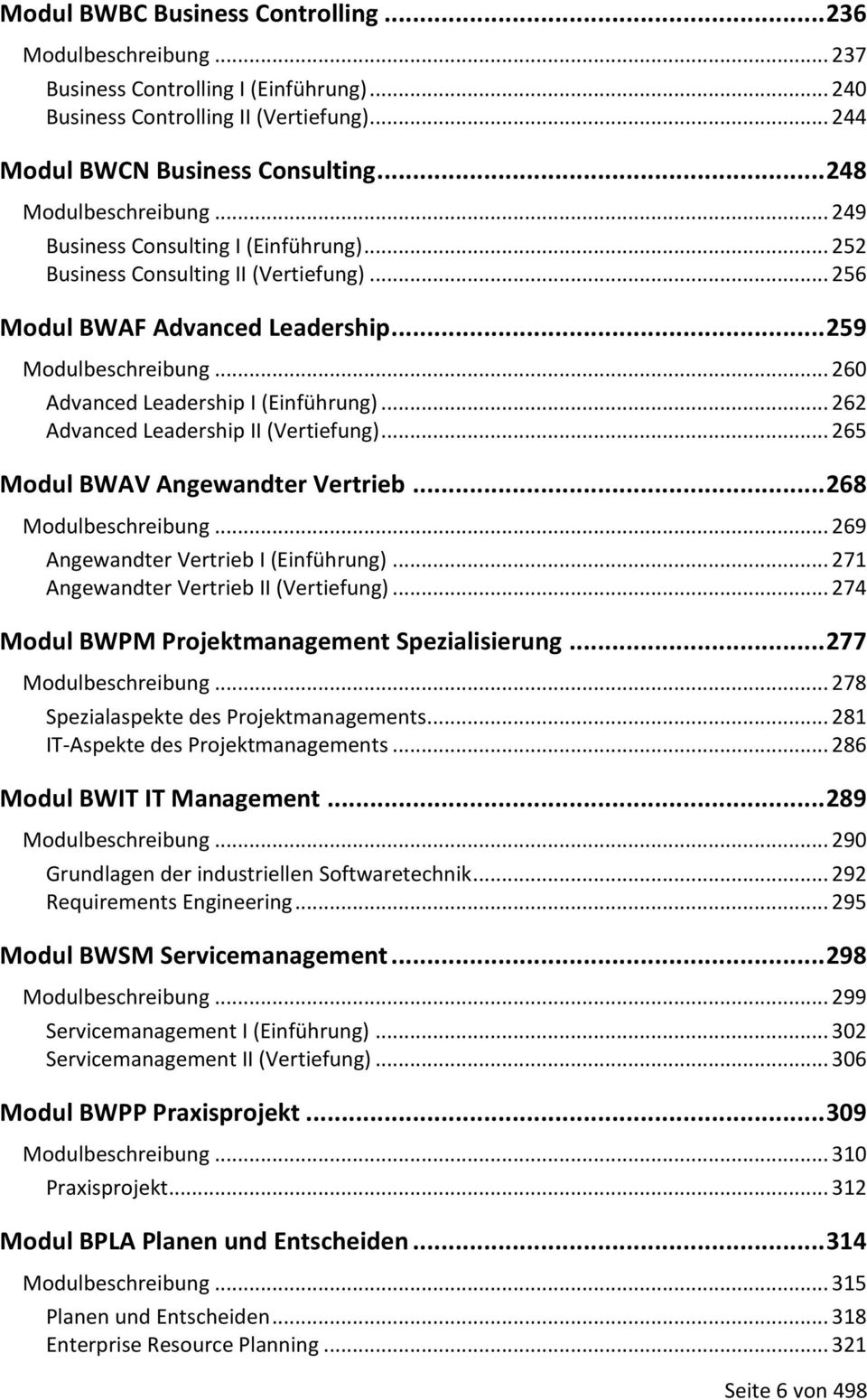 .. 260 Advanced Leadership I (Einführung)... 262 Advanced Leadership II (Vertiefung)... 265 Modul BWAV Angewandter Vertrieb... 268 Modulbeschreibung... 269 Angewandter Vertrieb I (Einführung).
