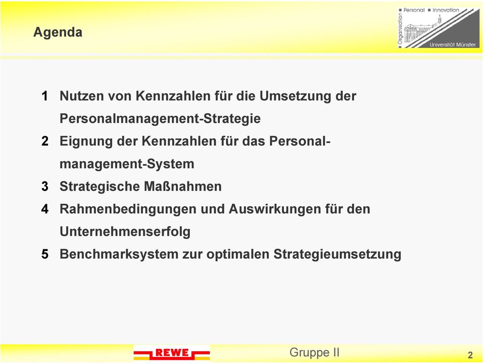Personalmanagement-System 3 Strategische Maßnahmen 4 Rahmenbedingungen