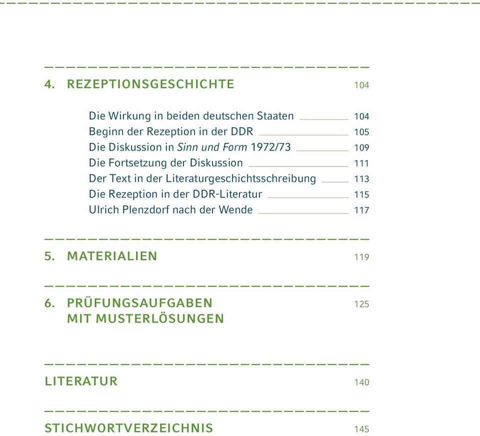 Literaturgeschichtsschreibung 113 Die Rezeption in der DDR-Literatur 115 Ulrich Plenzdorf nach der