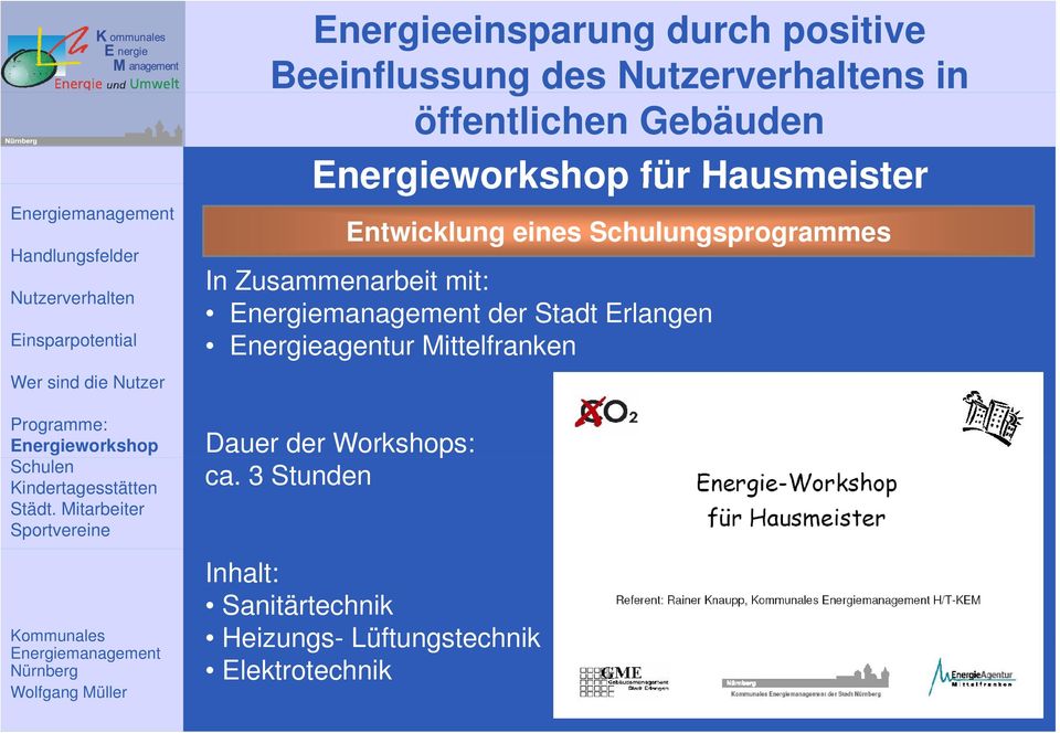 Energieagentur Mittelfranken Dauer der Workshops: ca.