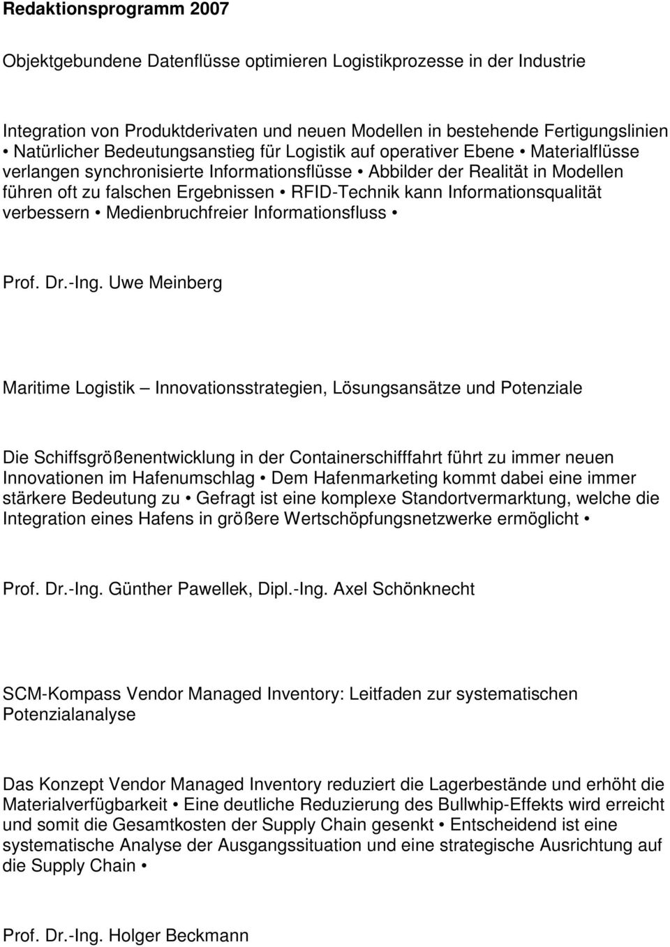 Medienbruchfreier Informationsfluss Prof. Dr.-Ing.
