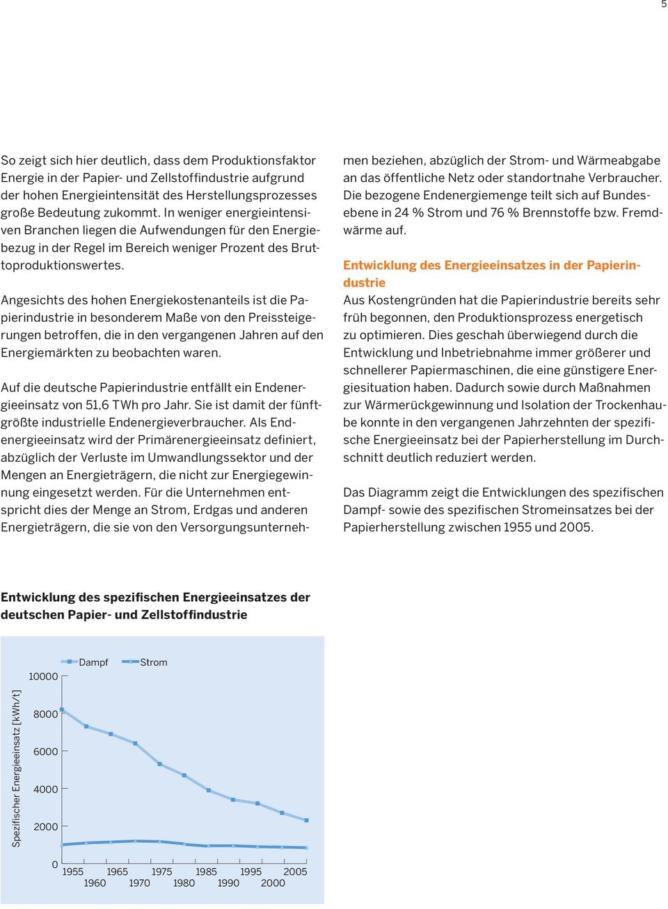 Angesichts des hohen Energiekostenanteils ist die Papierindustrie in besonderem Maße von den Preissteigerungen betroffen, die in den vergangenen Jahren auf den Energiemärkten zu beobachten waren.