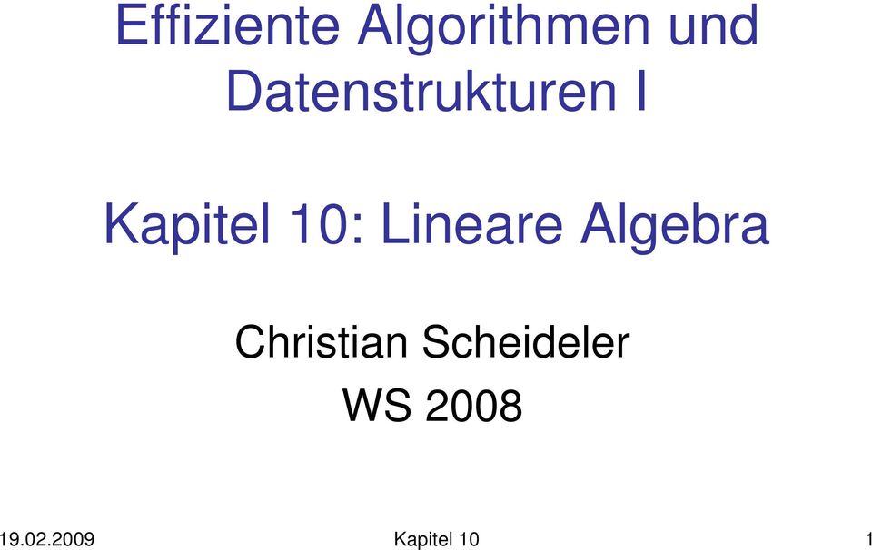 Lineare Algebra Christian
