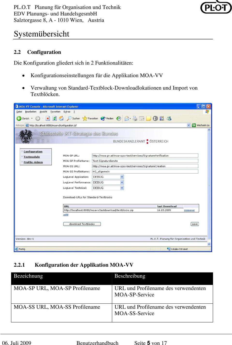 MOA-VV Verwaltung von Standard-Textblock-Downloadlokationen und Import von Textblöcken. 2.
