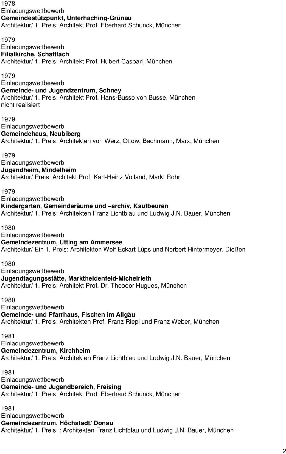 Preis: Architekten von Werz, Ottow, Bachmann, Marx, München Jugendheim, Mindelheim Architektur/ Preis: Architekt Prof.