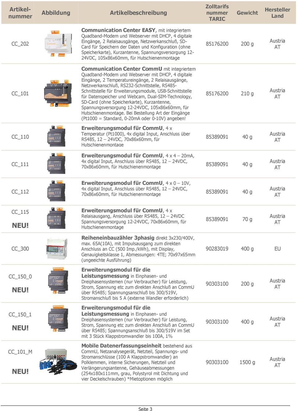 DHCP, 4 digitale Eingänge, 2 Temperatureingänge, 2 Relaisausgänge, Netzwerkanschluß, RS232-Schnittstelle, RS485- Schnittstelle für Erweiterungsmodule, USB-Schnittstelle für Datenspeicher und Webcam,