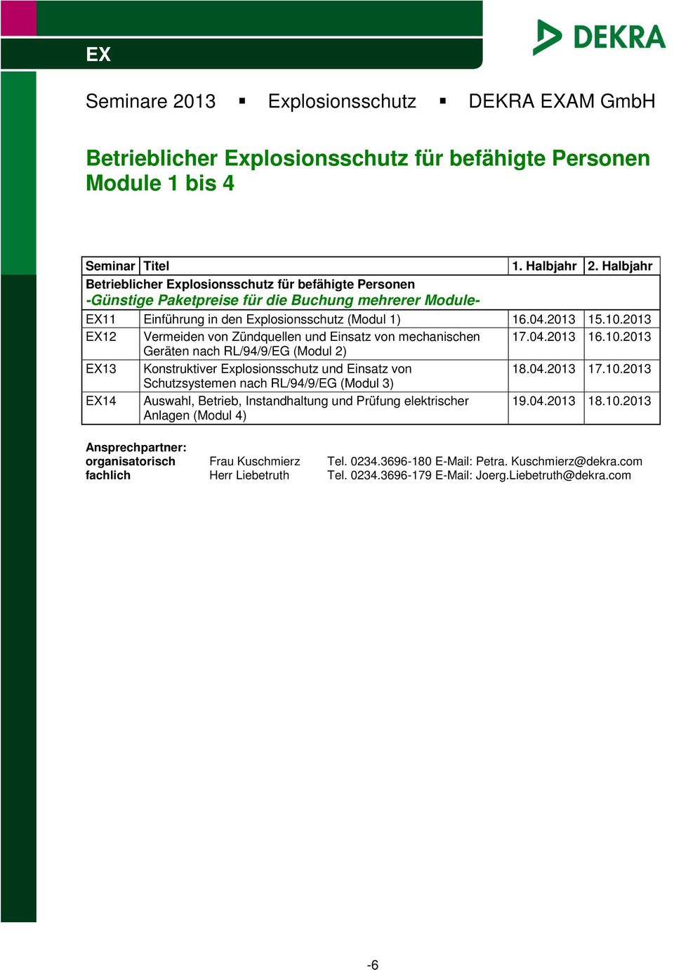 2013 EX12 Vermeiden von Zündquellen und Einsatz von mechanischen 17.04.2013 16.10.