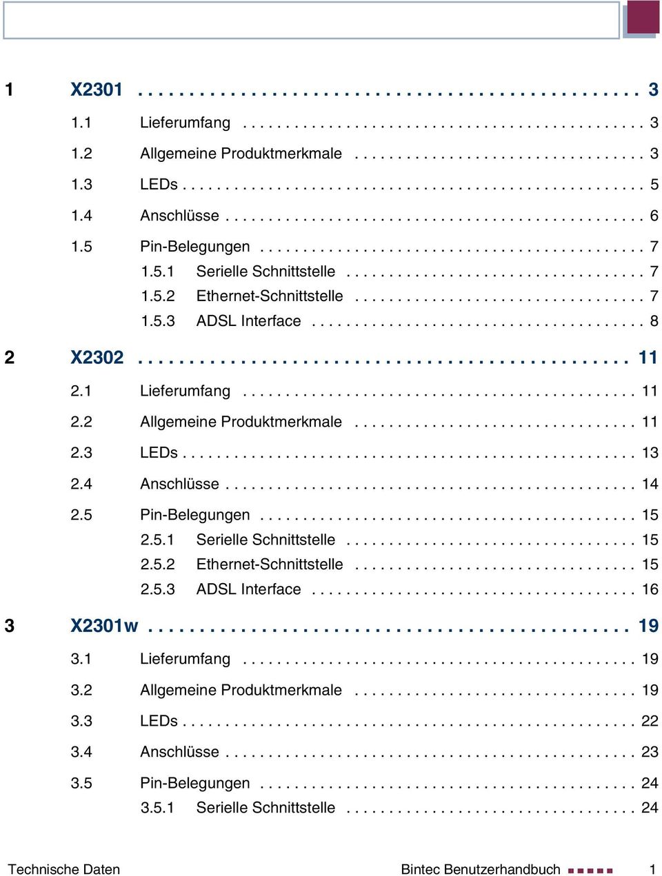 .................................. 7 1.5.2 Ethernet-Schnittstelle.................................. 7 1.5.3 ADSL Interface....................................... 8 2 X2302................................................ 11 2.