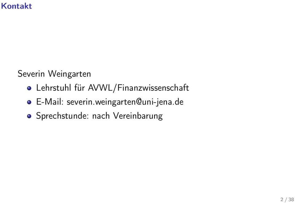 AVWL/Finanzwissenschaft E-Mail: