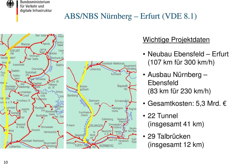 für 300 km/h) Ausbau Nürnberg Ebensfeld (83 km für 230