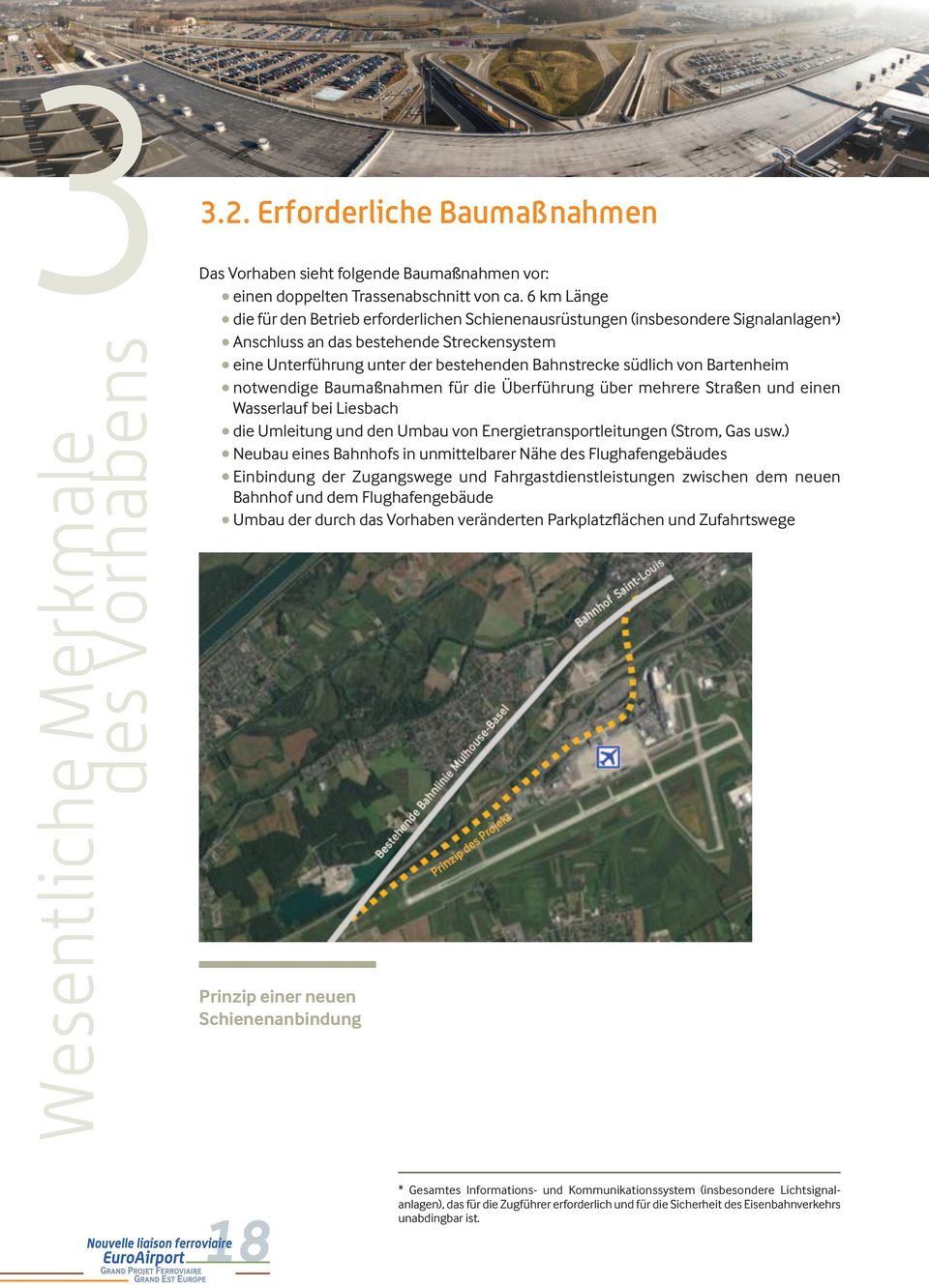 von Bartenheim notwendige Baumaßnahmen für die Überführung über mehrere Straßen und einen Wasserlauf bei Liesbach die Umleitung und den Umbau von Energietransportleitungen (Strom, Gas usw.