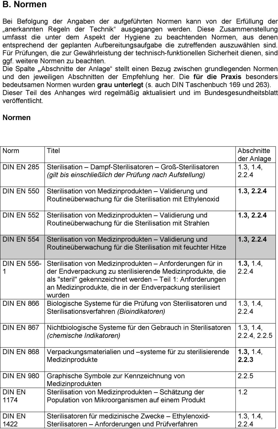 Für Prüfungen, die zur Gewährleistung der technisch-funktionellen Sicherheit dienen, sind ggf. weitere Normen zu beachten.