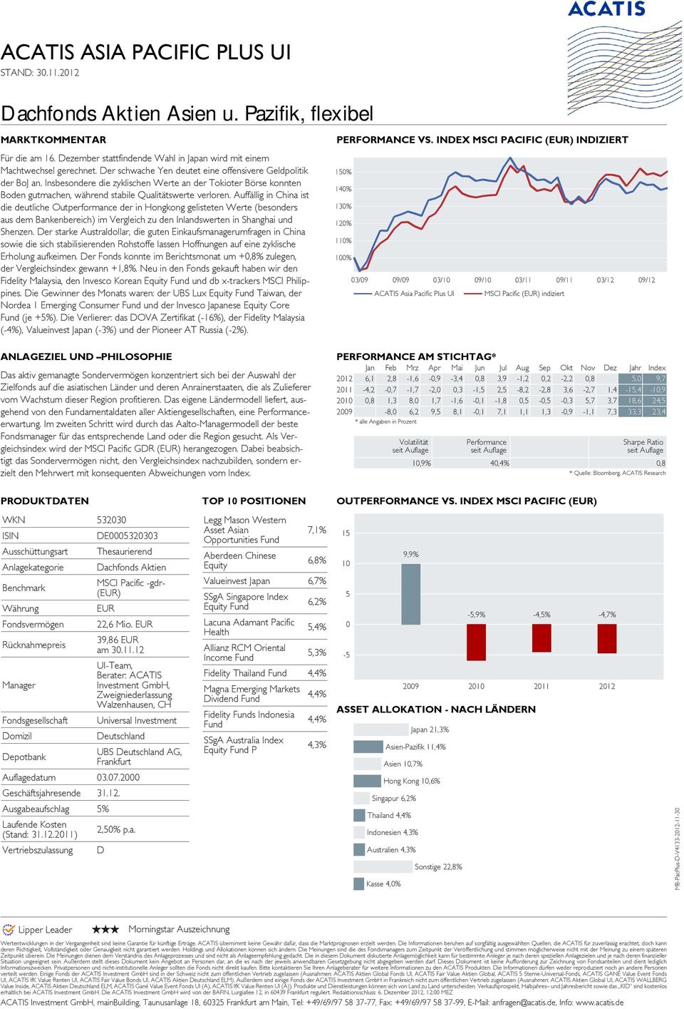 Auffällig in China ist die deutliche Outperformance der in Hongkong gelisteten Werte (besonders aus dem Bankenbereich) im Vergleich zu den Inlandswerten in Shanghai und Shenzen.