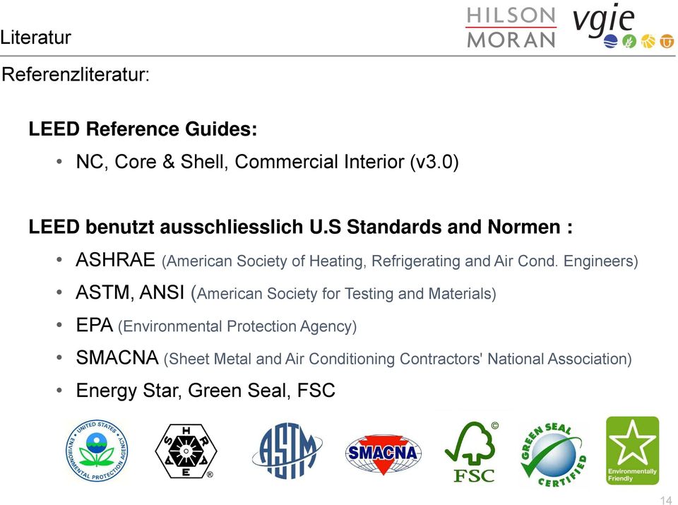 S Standards and Normen : ASHRAE (American Society of Heating, Refrigerating and Air Cond.