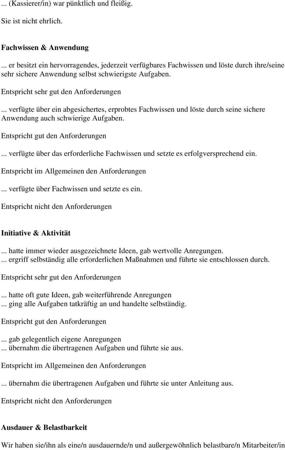 ... verfügte über ein abgesichertes, erprobtes Fachwissen und löste durch seine sichere Anwendung auch schwierige Aufgaben.