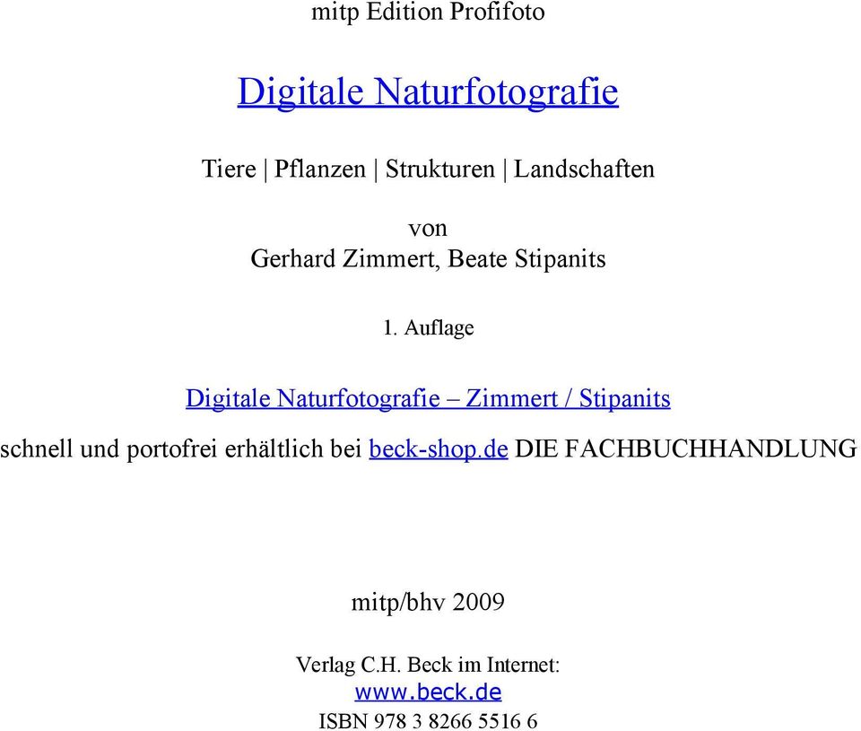 Auflage Digitale Naturfotografie Zimmert / Stipanits schnell und portofrei