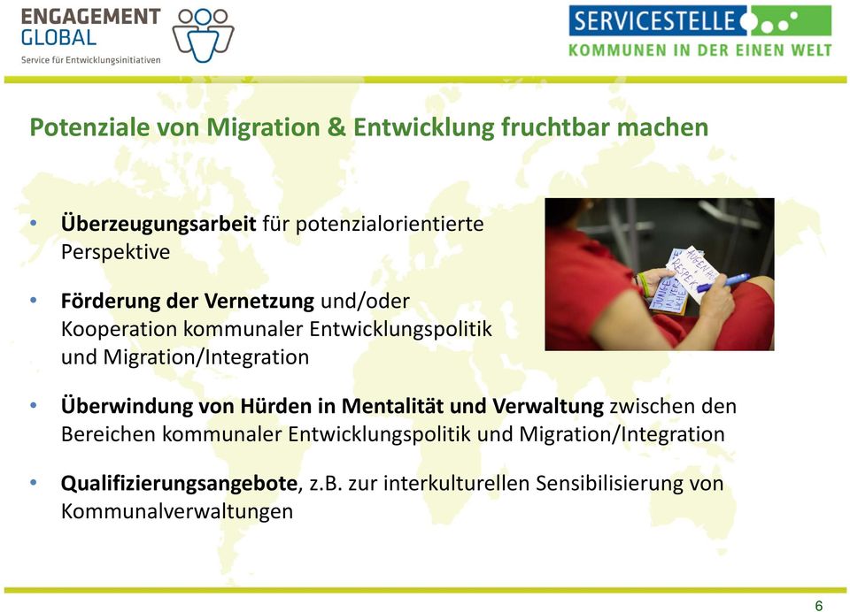 Migration/Integration Überwindung von Hürden in Mentalität und Verwaltung zwischen den Bereichen kommunaler