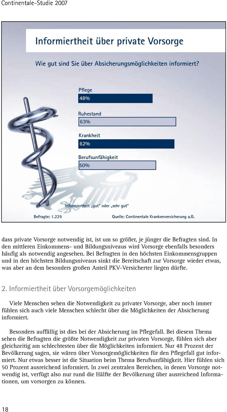 In den mittleren Einkommens- und Bildungsniveaus wird Vorsorge ebenfalls besonders häufig als notwendig angesehen.