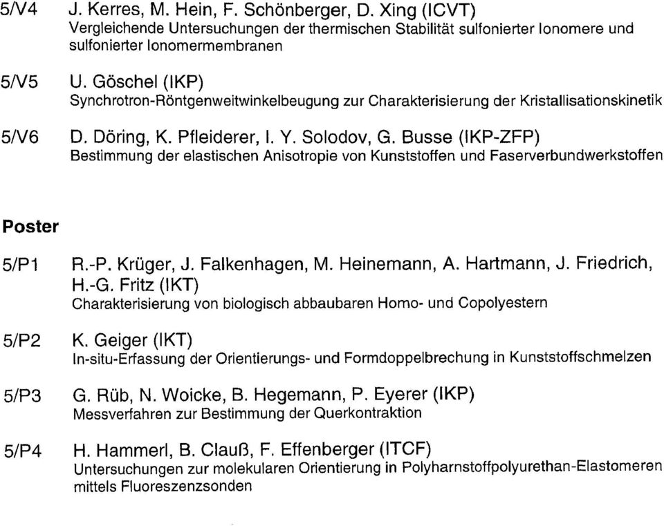Busse (IKPZFP) Bestimmung der elastischen Anisotropie von Kunststoffen und Faserverbundwerkstoffen 5/P1 R.P. Krüger, J. Falkenhagen, M. Heinemann, A. Hartmann, J. Friedrich, H.G.