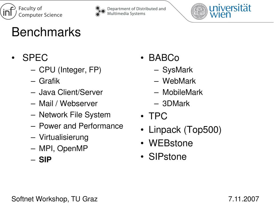 and Performance Virtualisierung MPI, OpenMP SIP BABCo