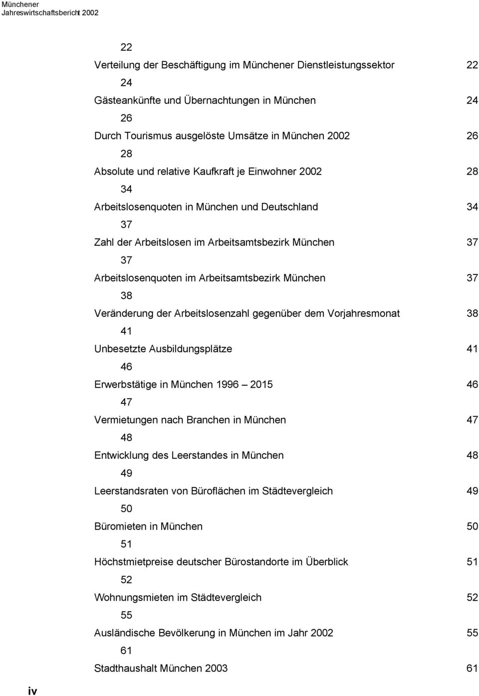 Arbeitslosenquoten im Arbeitsamtsbezirk München 37 38 Veränderung der Arbeitslosenzahl gegenüber dem Vorjahresmonat 38 41 Unbesetzte Ausbildungsplätze 41 46 Erwerbstätige in München 1996 2015 46 47