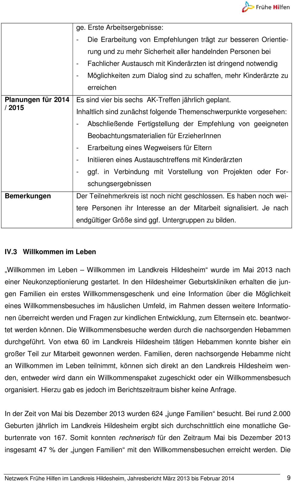 notwendig - Möglichkeiten zum Dialog sind zu schaffen, mehr Kinderärzte zu erreichen Es sind vier bis sechs AK-Treffen jährlich geplant.